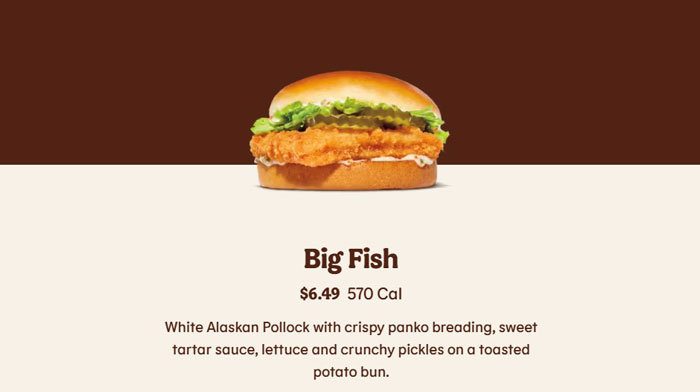 Burger King Fish Sandwich Prices